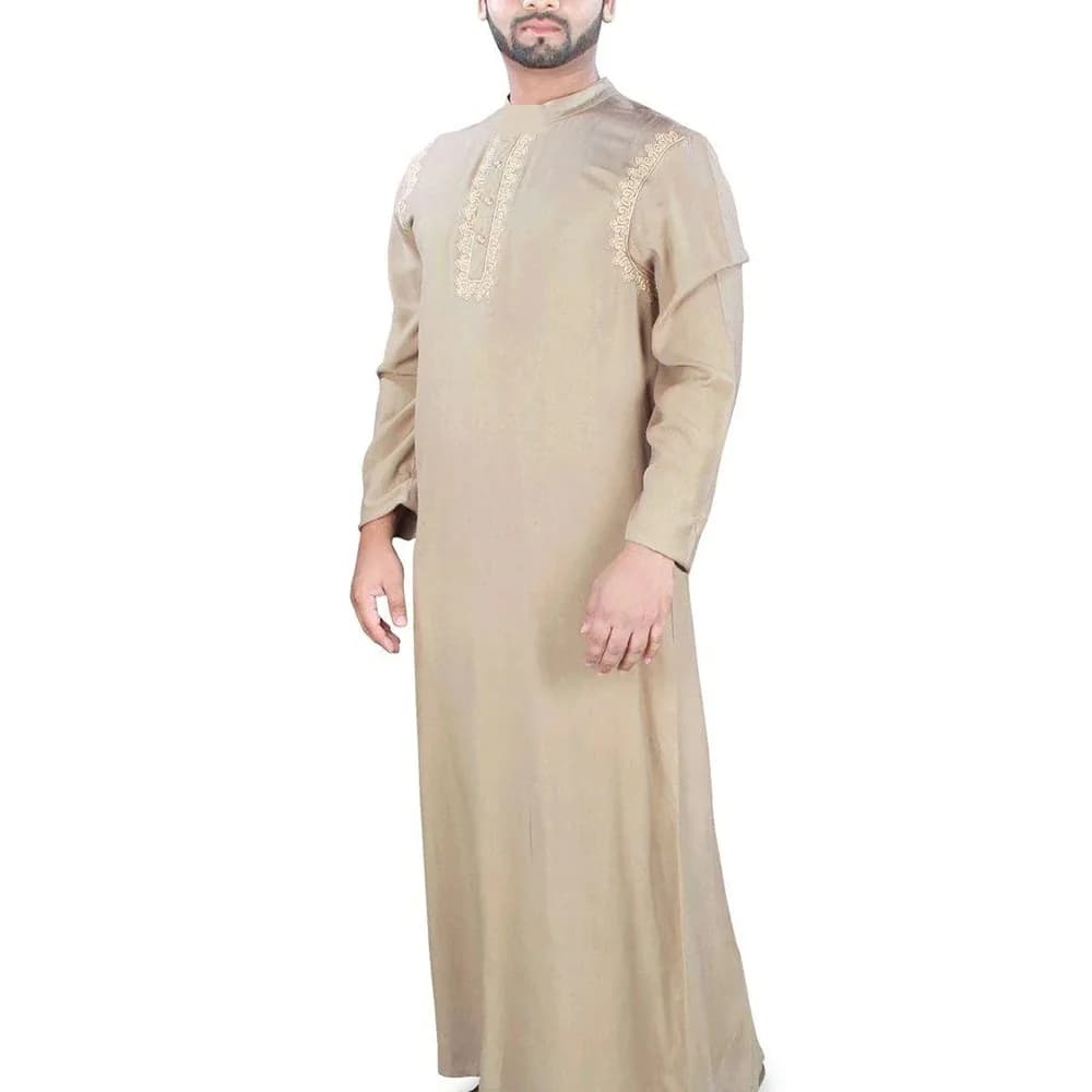 Nouveaux vêtements islamiques pour hommes solide à manches longues hommes musulmans arabie saoudite 