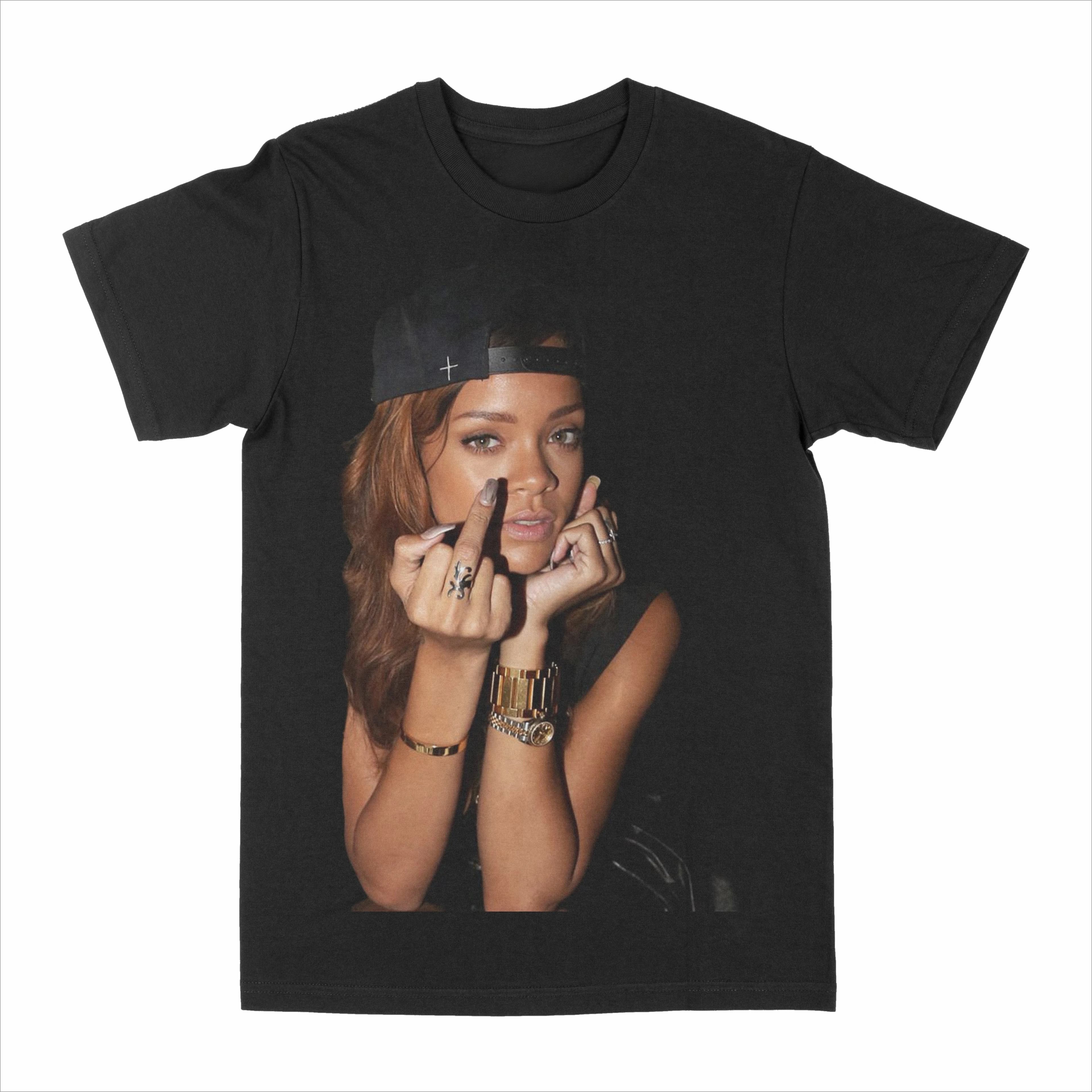 Rihanna Flipping It T-shirt imprimé à motifs graphiques été marque de luxe pur coton T-shirts pour h