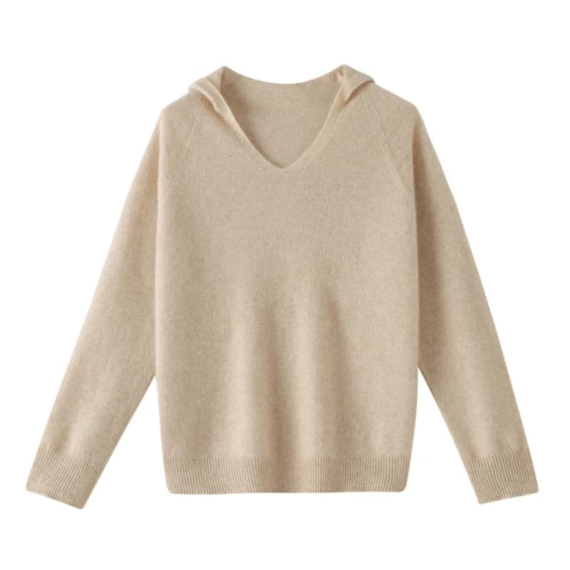 Pull en cachemire pour femme, 100% laine mérinos, à la mode, col en v, à capuche, chaud, nouvelle co