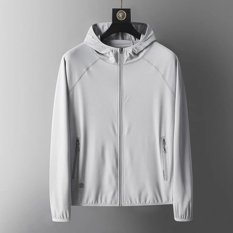 Veste légère unisexe UPF50+ anti-UV pour l'été, en soie glacée respirante, idéale pour les sports de