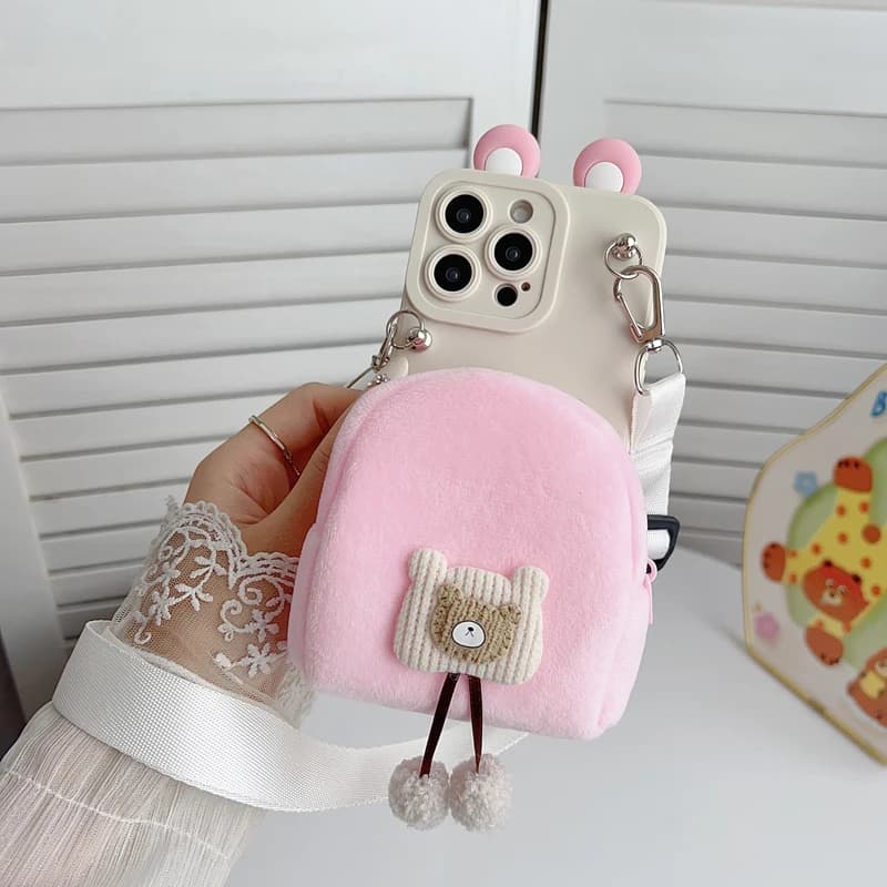 Étui portefeuille oreilles ours avec accessoires, pour Samsung Galaxy S8 S9 S10 S20 S21 S22 S23 S24