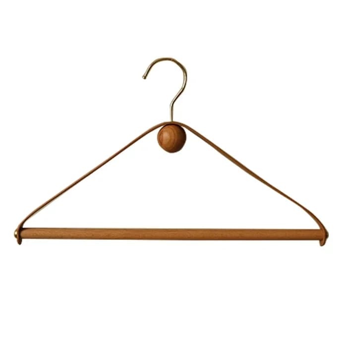 Cintres vintage en cuir et bois pour manteaux et pantalons – Présentoir, séchoir et rangement pour a