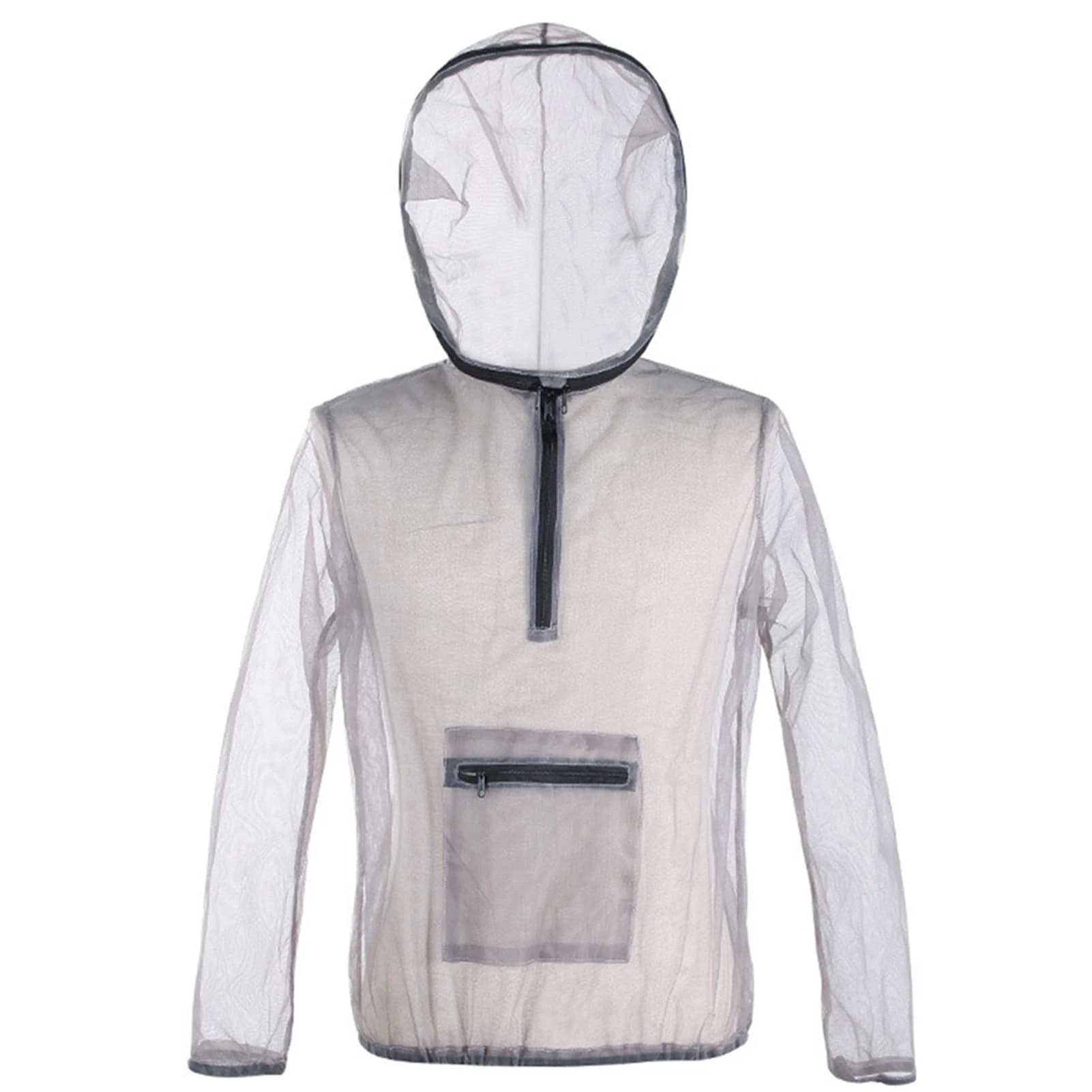 Veste à Capuche Ultralégère en Maille pour l'Extérieur, Chemise de Protection Anti-Glissière Transpa