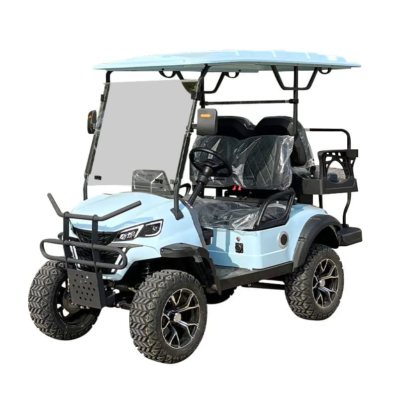 Voiturette de golf électrique tout-terrain 72V 4 places, véhicule utilitaire surélevé avec pneus tou