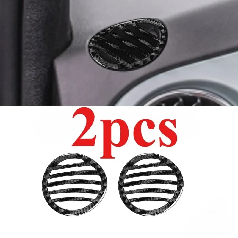 Autocollants d'accessoires en Fiber de carbone, 2 pièces, accessoires de ventilation automobile adap