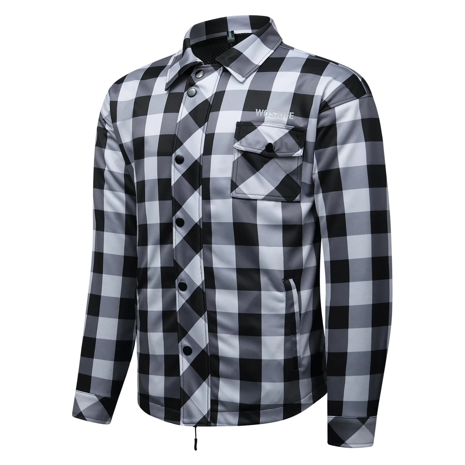 Veste de moto pour homme WOSAWE, chemise à carreaux chaude pour l'hiver, protections CE, vêtements d