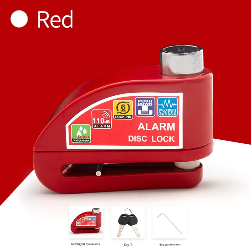 Alarme de verrouillage de moto et de vélo, protection de sécurité, disque de cadenas, alliage d'alum