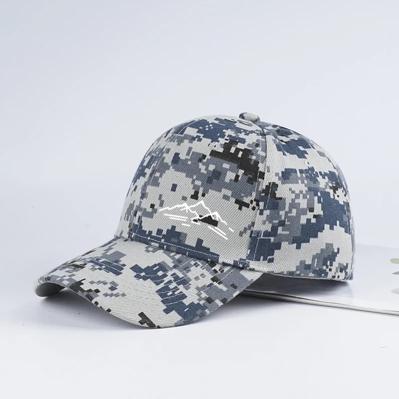 Casquette de baseball camouflage à imprimé montagne – Casquette respirante et réglable pour la rando