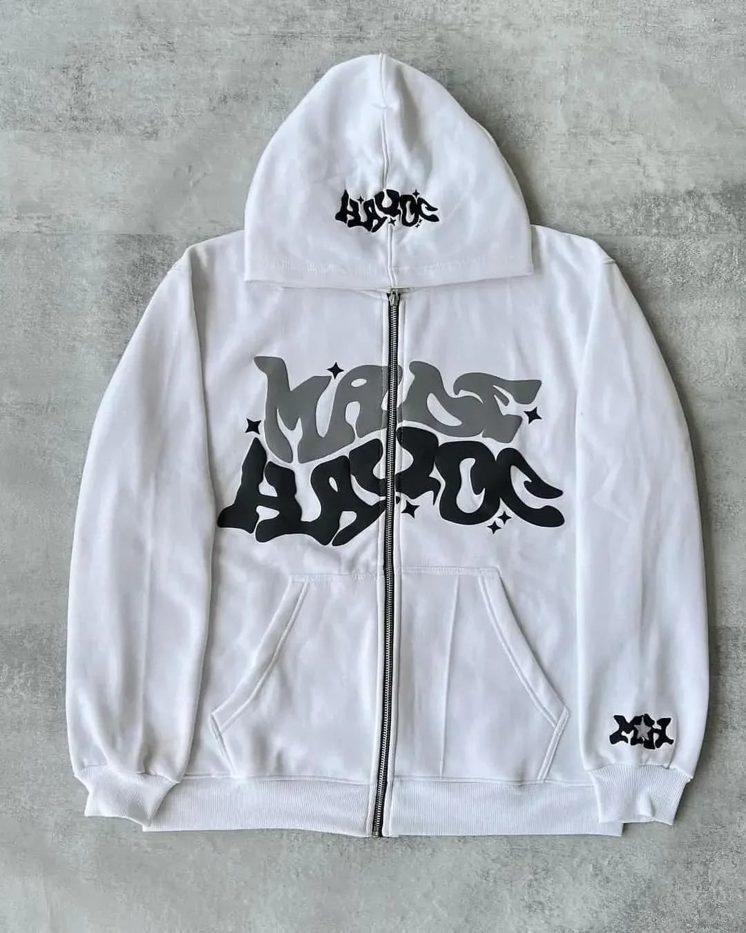 Sweat-shirt à capuche avec fermeture éclair et lettres américaines rétro, adapté aux hommes et aux f