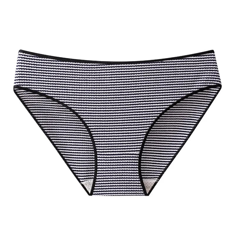 Culotte Respirante à l'Entrejambe pour Femme, Sous-Vêtement Chaud, Sexy, Sans Couture, Rayé, Taille 