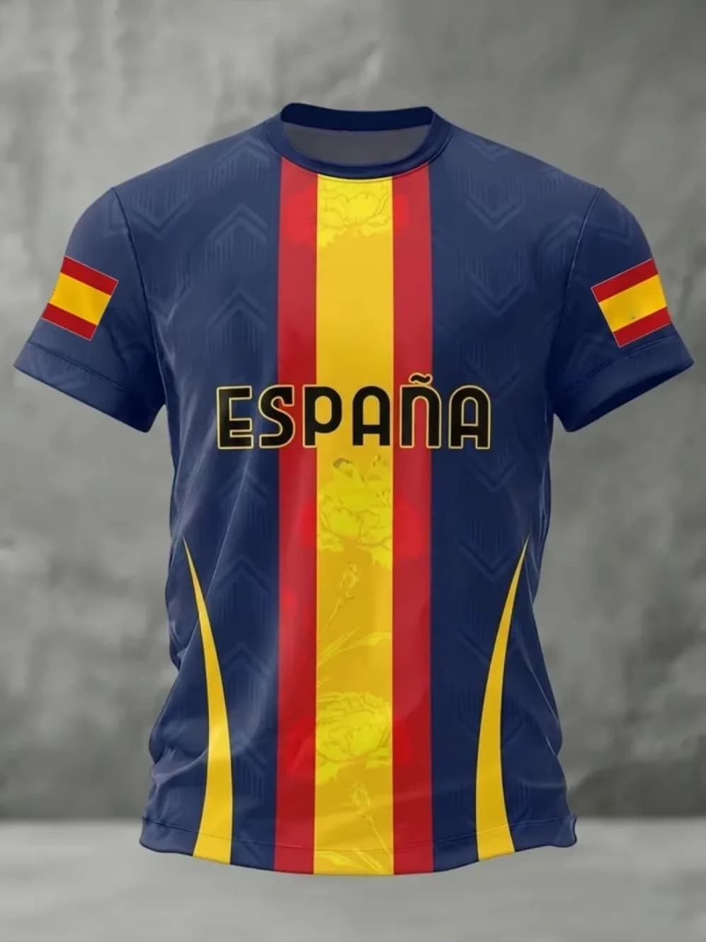 Maillot de football à manches courtes avec drapeau espagnol pour hommes et femmes, t-shirt classique