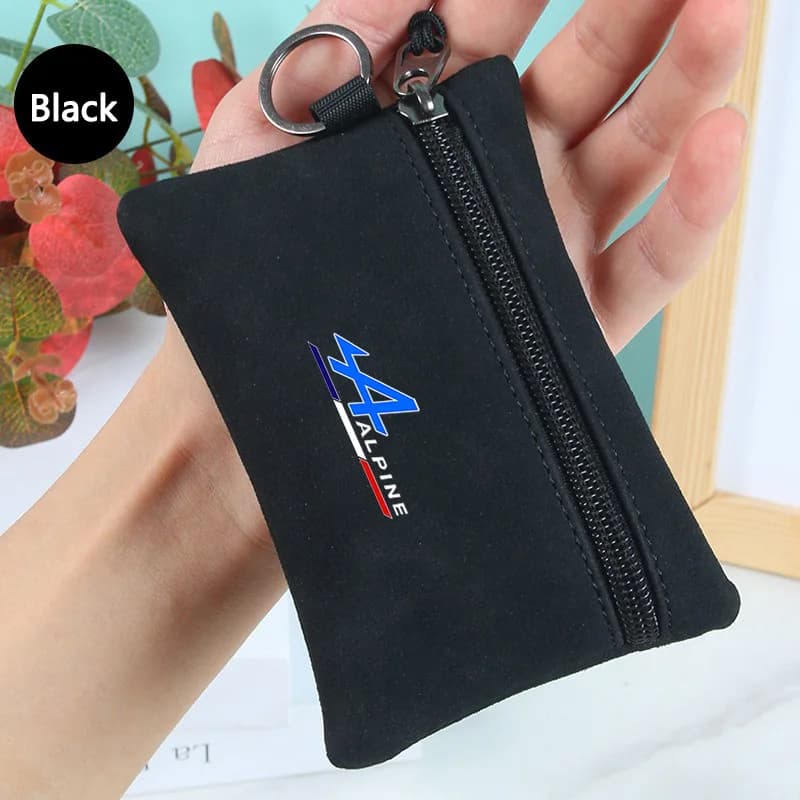 Nouvelle pochette porte-clés en daim pour emblème de voiture, porte-cartes pour Alpine A290 GTS A110