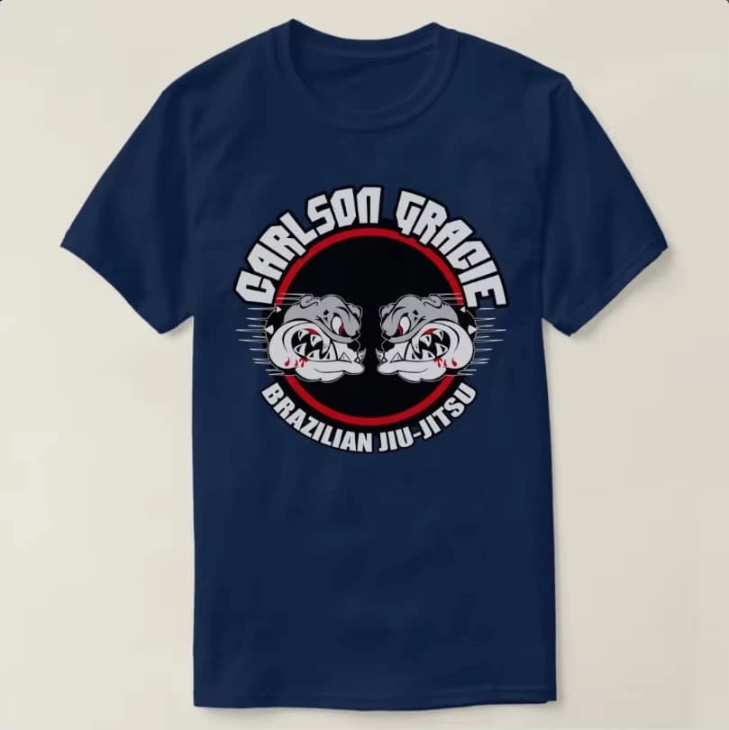 Carlson Gracie T-shirt d'arts martiaux brésiliens Jiu Jitsu 100% coton col rond manches courtes t-sh