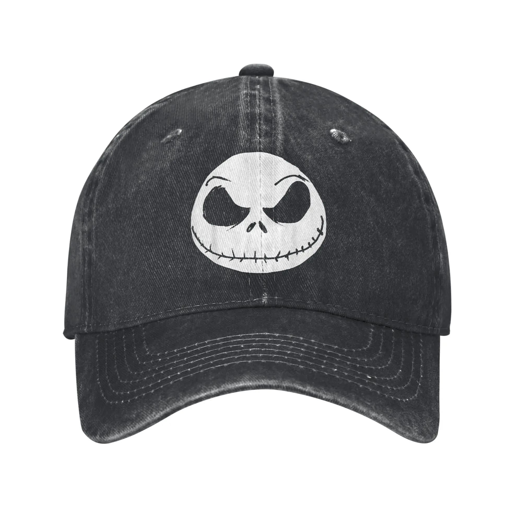 Le cauchemar avant noël Jack Skellington visage casquette de Baseball décontractée pour hommes chape