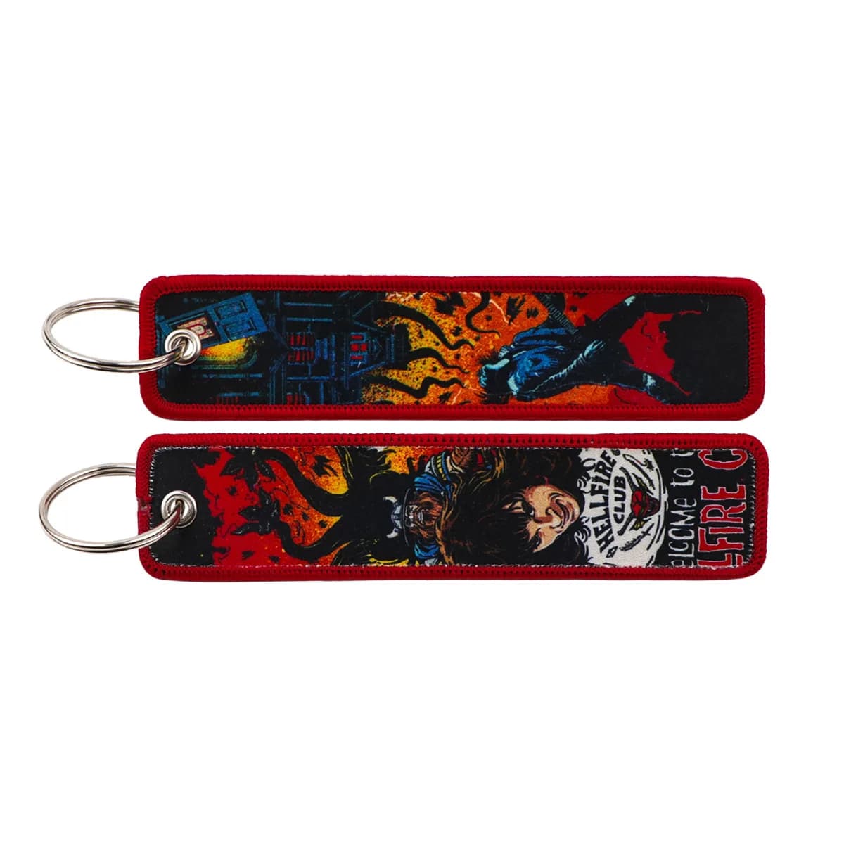 Porte-clés brodé Stranger Things pour motos, voitures, sacs à dos, porte-clés tendance, cadeaux, jou