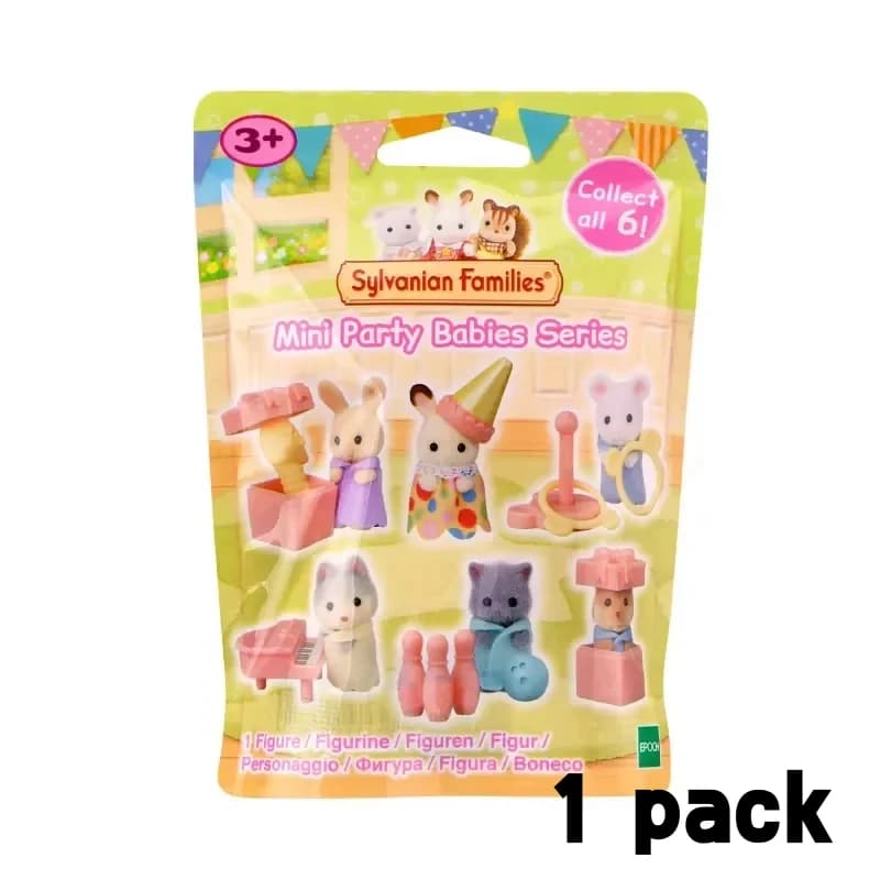 Sylvanian Families Mini Party Series Blind Bag 9 figurines bébés, accessoires de fête, poupée mystèr