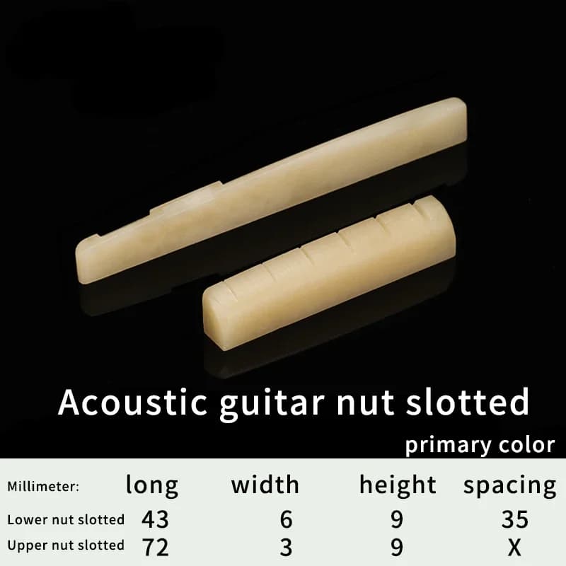 Éclisses de guitare acoustique et classique en os de bovin, couleur naturelle, rainurées, supérieure
