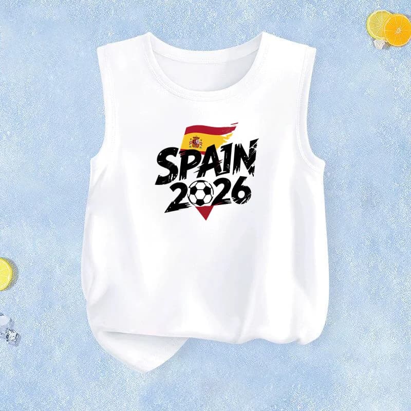 Débardeurs de l'équipe nationale de football pour enfants, t-shirts sans manches d'été pour garçons 