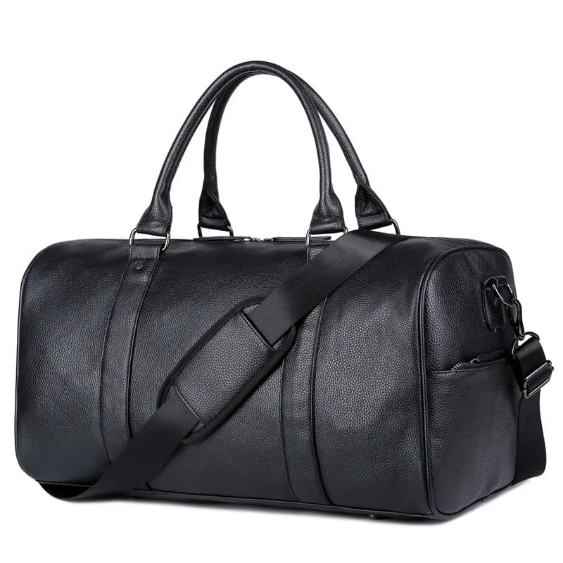 Sac de Voyage Homme Luxe Grande Capacité Sac Polochon en Cuir Portable Durable Sac Bandoulière Sac d