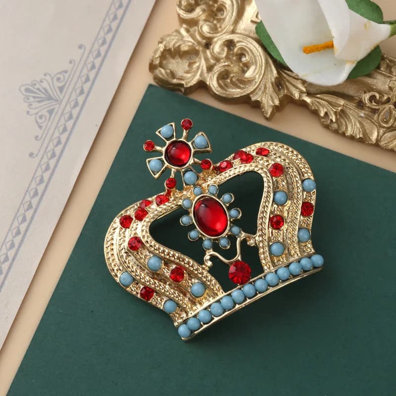 Mode femmes perle cristal Baroque broches croix couronne Vintage Badges broches à la mode dame vêtem