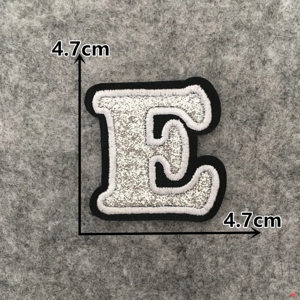 Pâte en tissu brodée de 26 lettres anglaises argentées, adhésif thermofusible, décoration de repassa