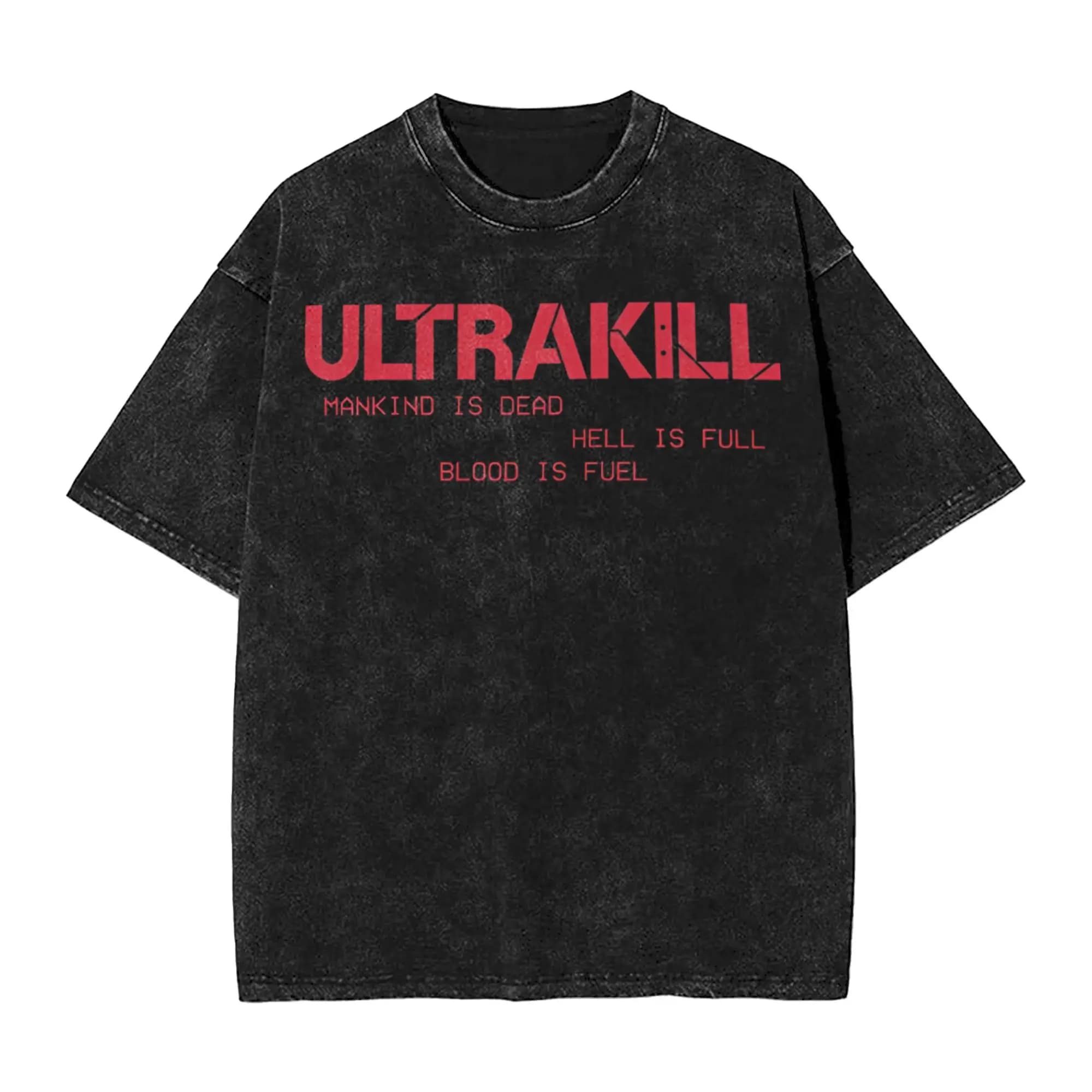 Jeu Hell is Kill Ultrakill Shooter T-shirt graphique lavé surdimensionné T-shirt hommes femmes vêtem