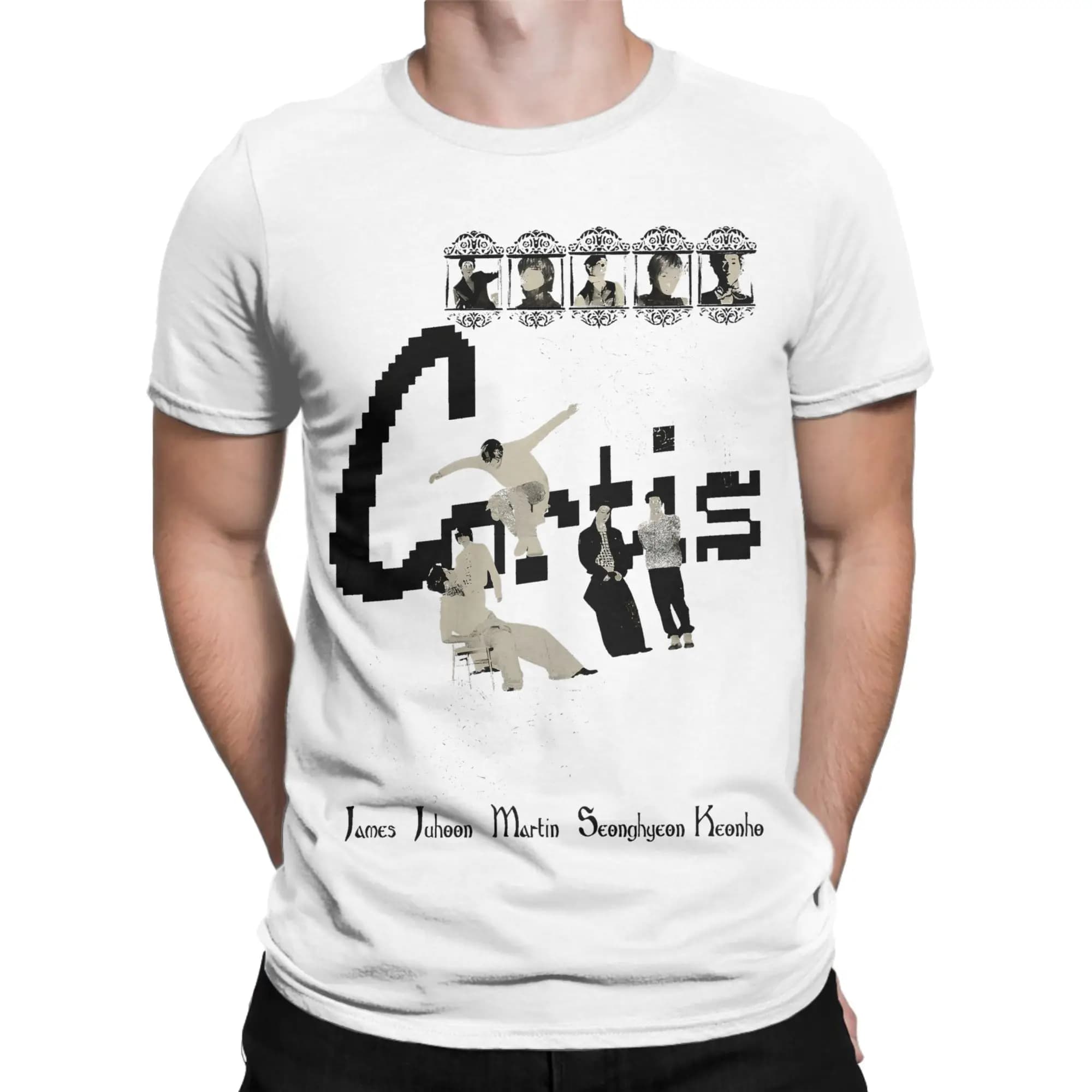 Cortis T-shirt vintage pour homme, t-shirt à manches courtes, col rond, en pur coton, idée cadeau