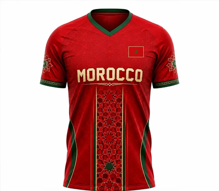 Nouveau maillot de football de l'équipe nationale du Maroc 2026, style supporter, pour entraînement