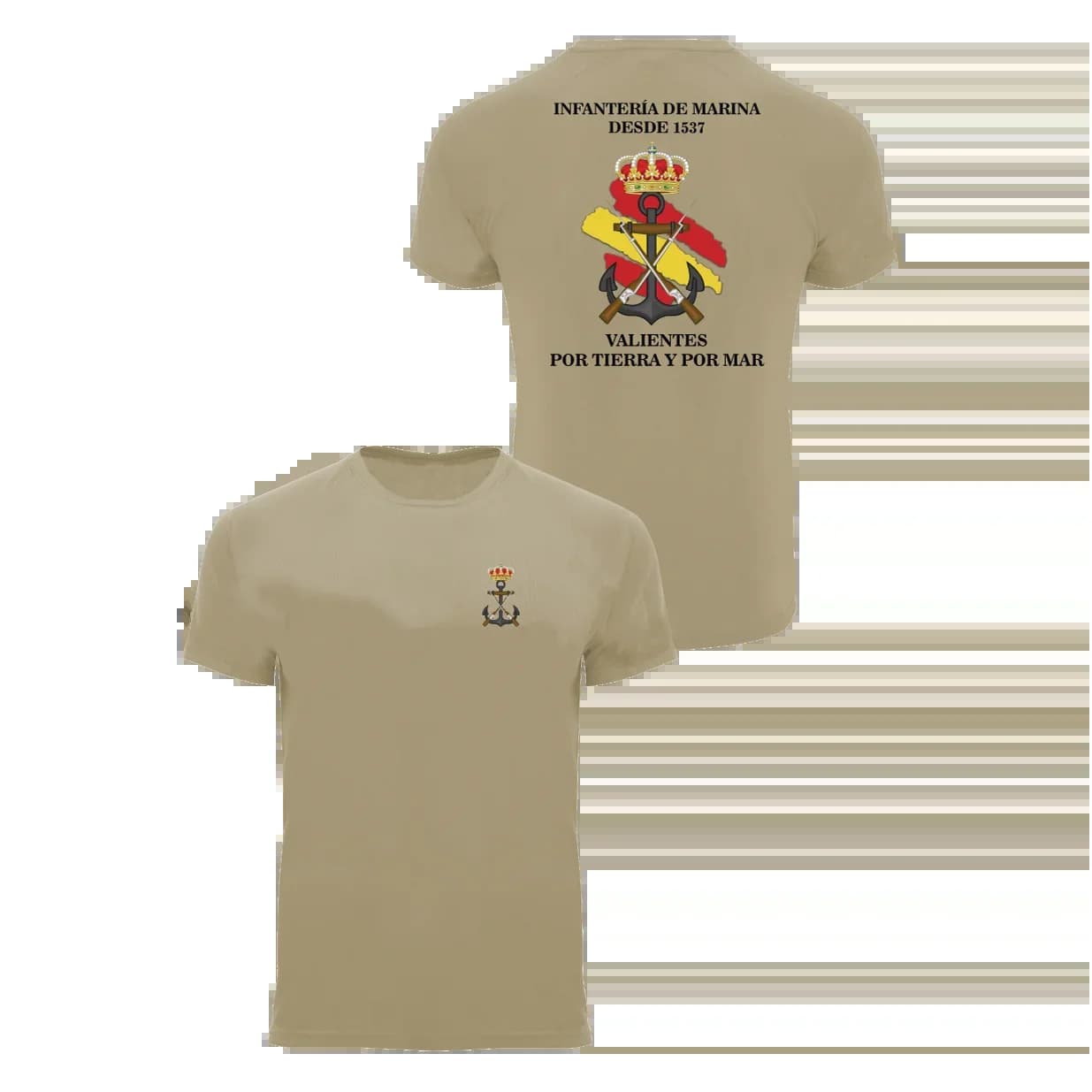 Infantería De Marina-espagnol Marine Corps T-Shirt à manches courtes décontracté 100% coton col rond