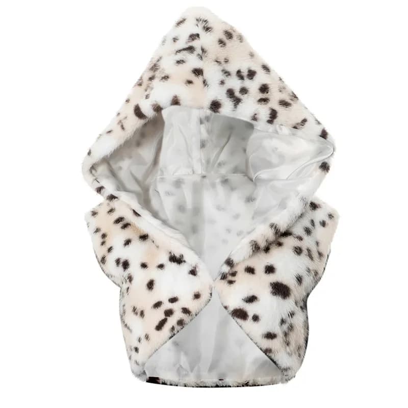 Chapeau à capuche en fausse fourrure pour hommes et femmes, imprimé léopard, écharpe chaude, Hallowe