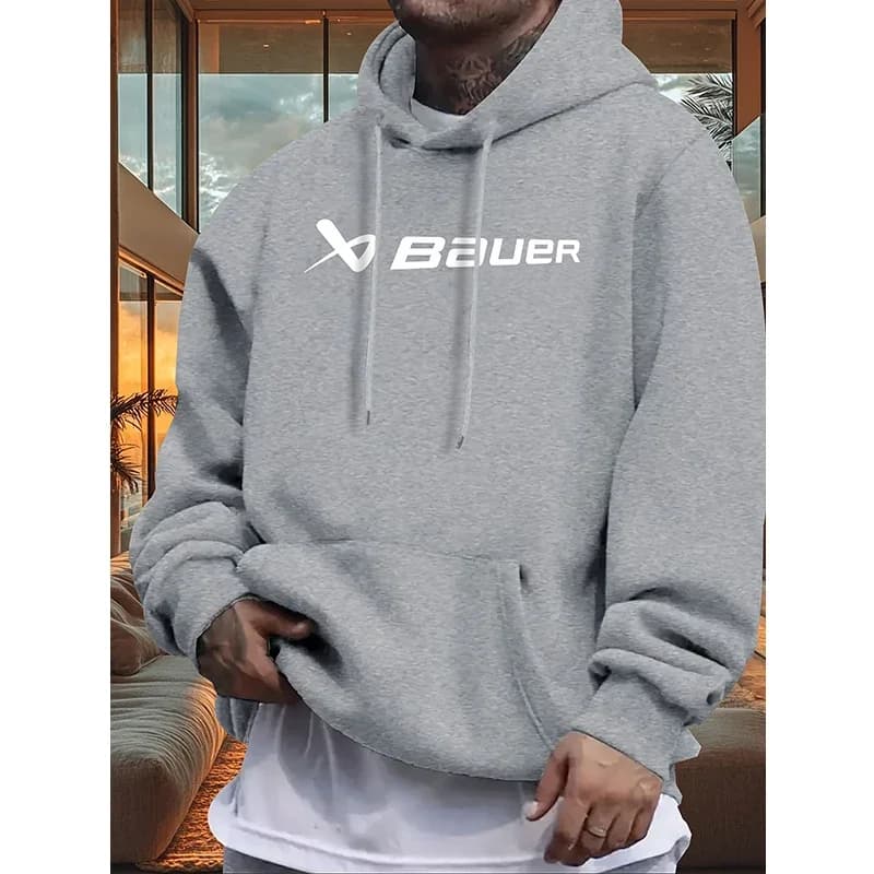 Sweat à capuche décontracté doublé polaire pour hommes avec lettrage noir et blanc coupe régulière s