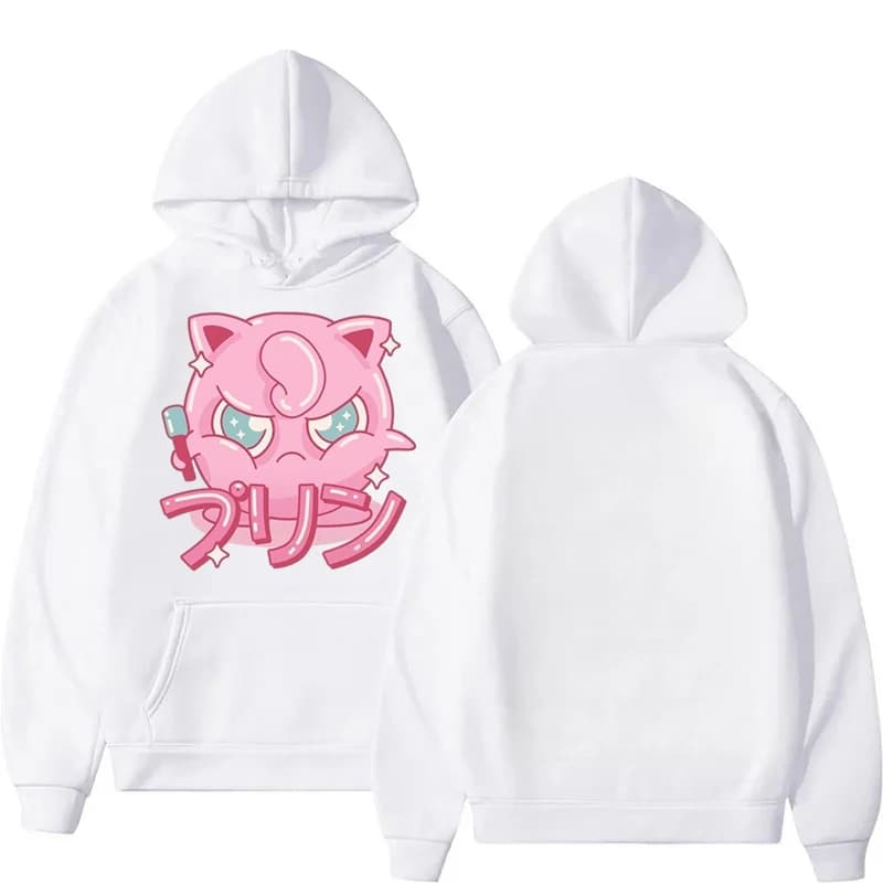 Pokémon Cartoon Joint 2025 automne/hiver hommes à capuche ample mignon Jigglypuff Animation impressi