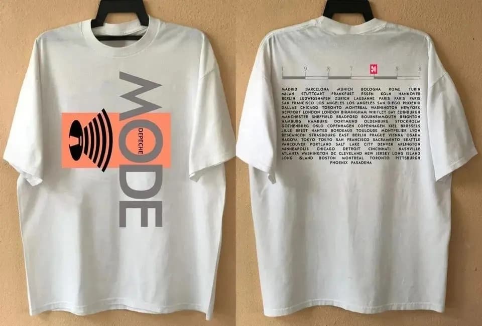 Rétro Harajuku hauts Depeche Mode les célibataires Tour graphique imprimé décontracté ample à manche