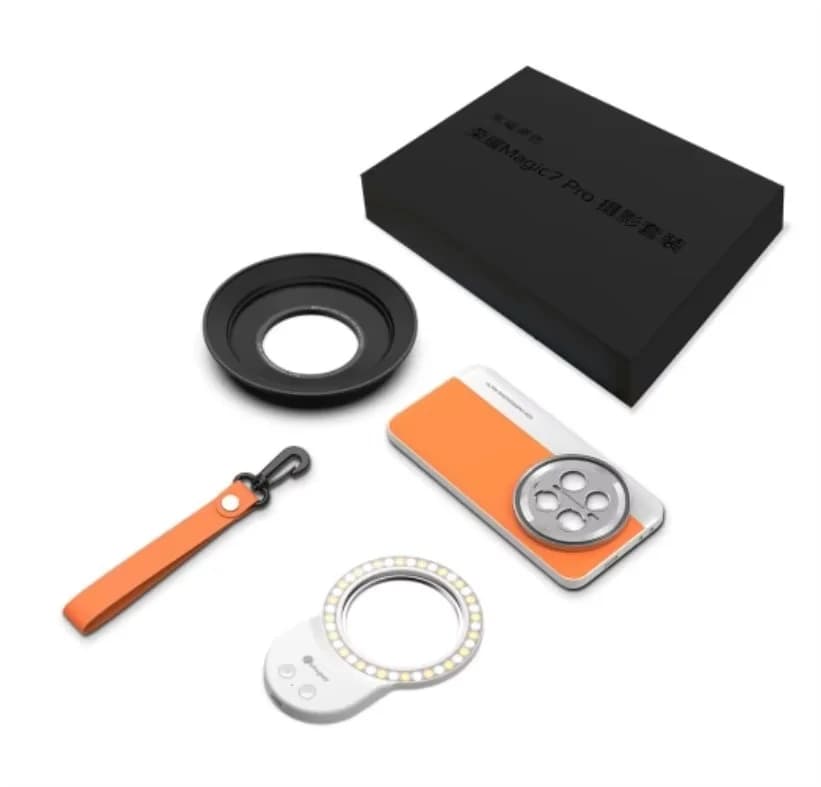 Kit de photographie pour téléphone Honor Magic7 Pro avec lumière d'appoint, sangle de téléphone et p