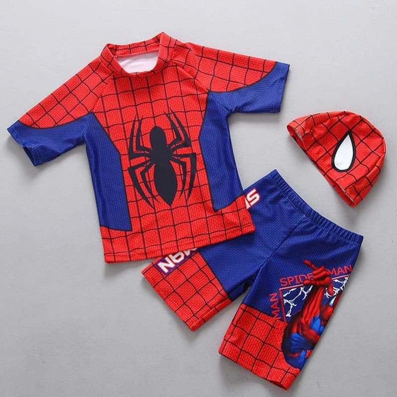 The Avengers Spiderman Maillot de bain pour enfants Création High Looks Cool Cartoon Print Anime Fil