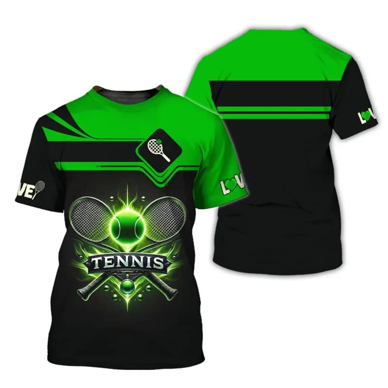 Nom personnalisé Tennis T-shirt hommes 3d imprimé personnalisé t-shirts joueur de sport à manches co