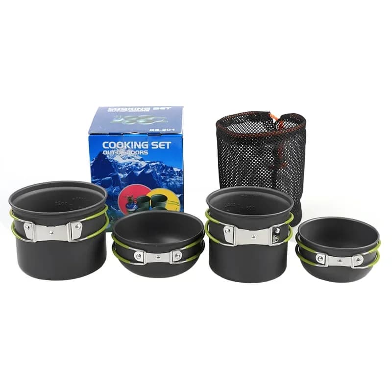 Kit d'ustensiles de cuisine de camping, ensemble d'ustensiles de cuisine d'extérieur, bol de cassero