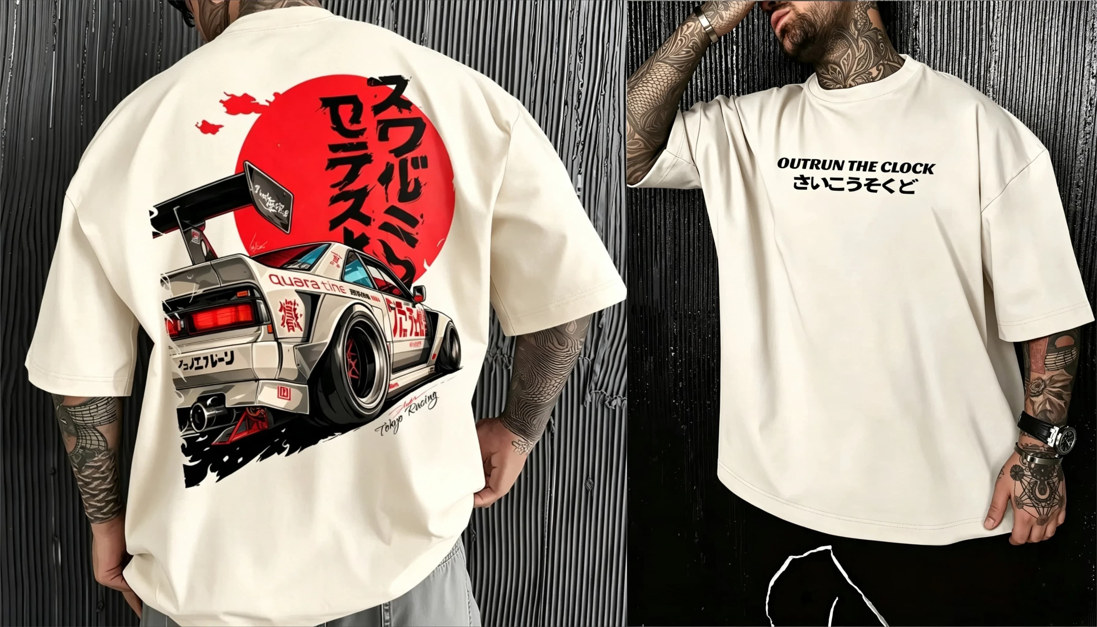 T-shirt graphique JDM Racing Car pour homme en coton – Vêtements pour homme et femme – T-shirt respi