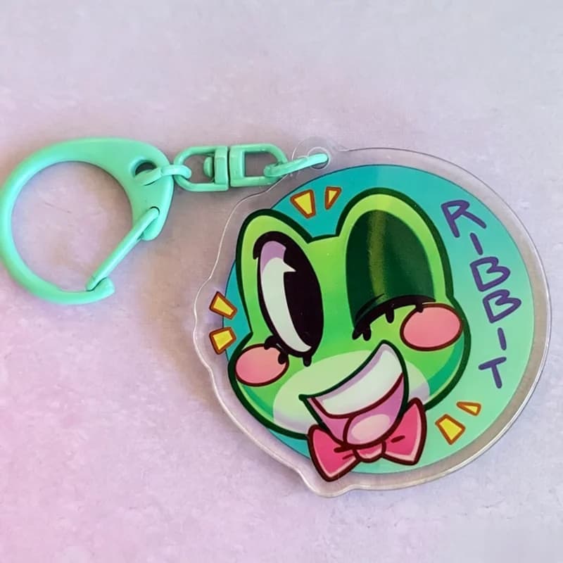 Porte-clés en acrylique avec personnage de dessin animé Clown de cirque, pendentif transparent, orne
