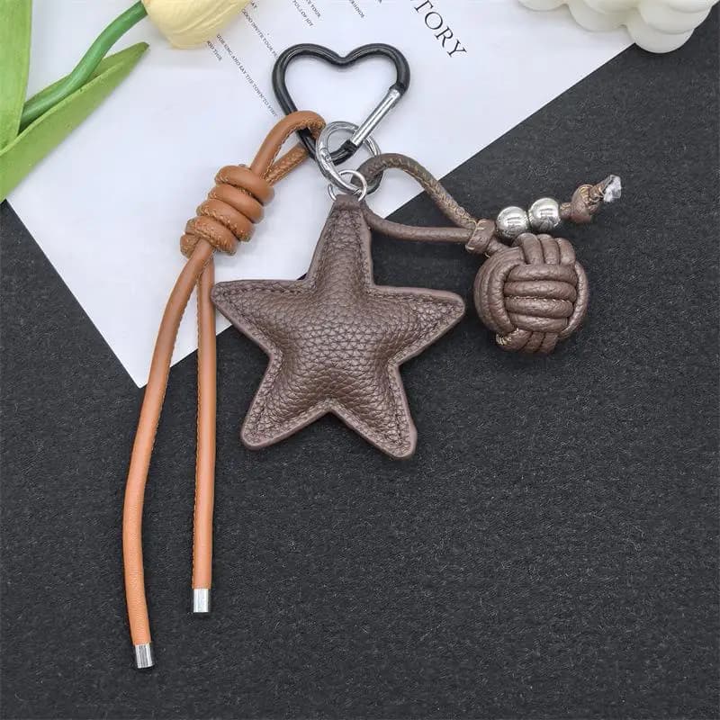 Leather Star Maillard Bag Pendant Bag Hanger Car Keychain Jewelry Gift Decoration Accessories