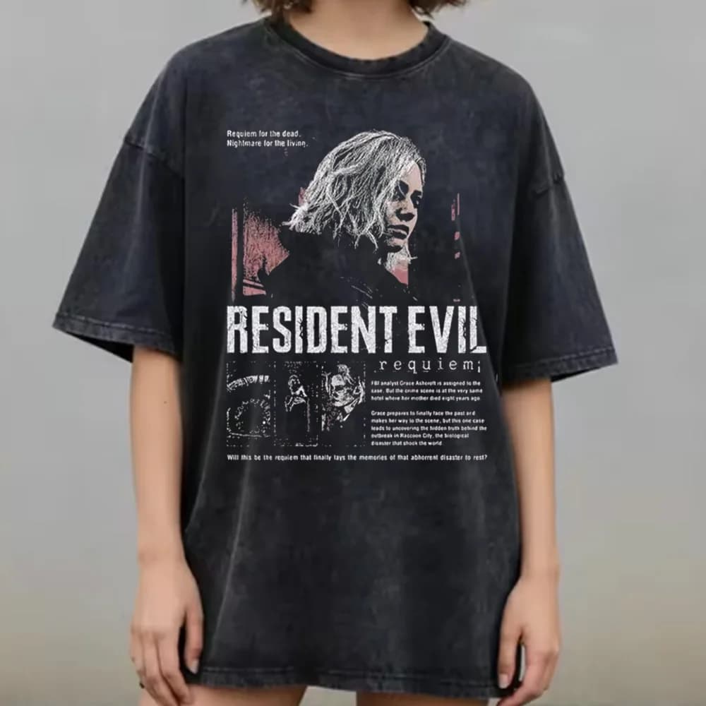 T-shirt Leon Kennedy Resident Evil pour hommes et femmes, en coton, Streetwear, jeu Biohazard