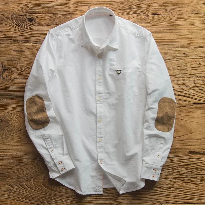 Chemise Oxford rétro à manches longues pour hommes, chemise d'affaires japonaise, chemise décontract