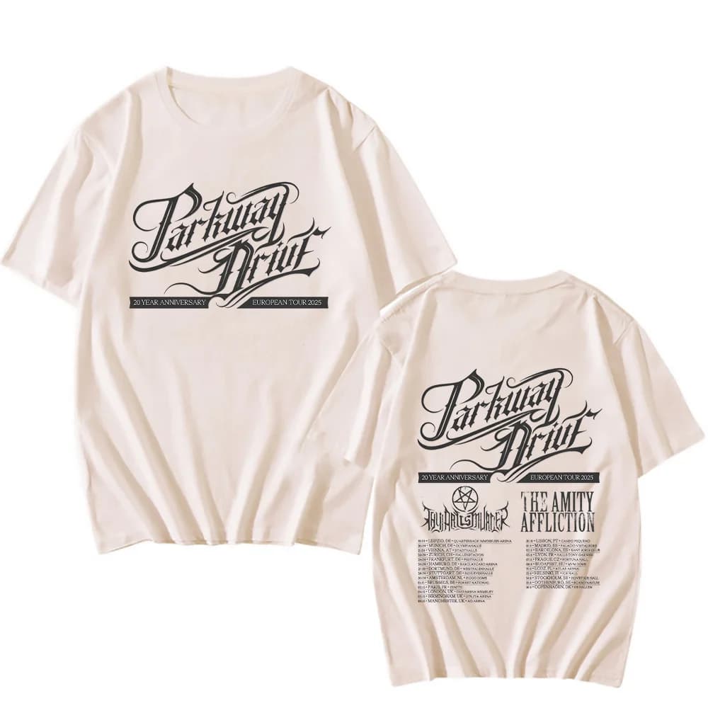 T-shirt Parkway Drive 20 ans de travailleurs, en coton, vintage, unisexe, de haute qualité, été, 202