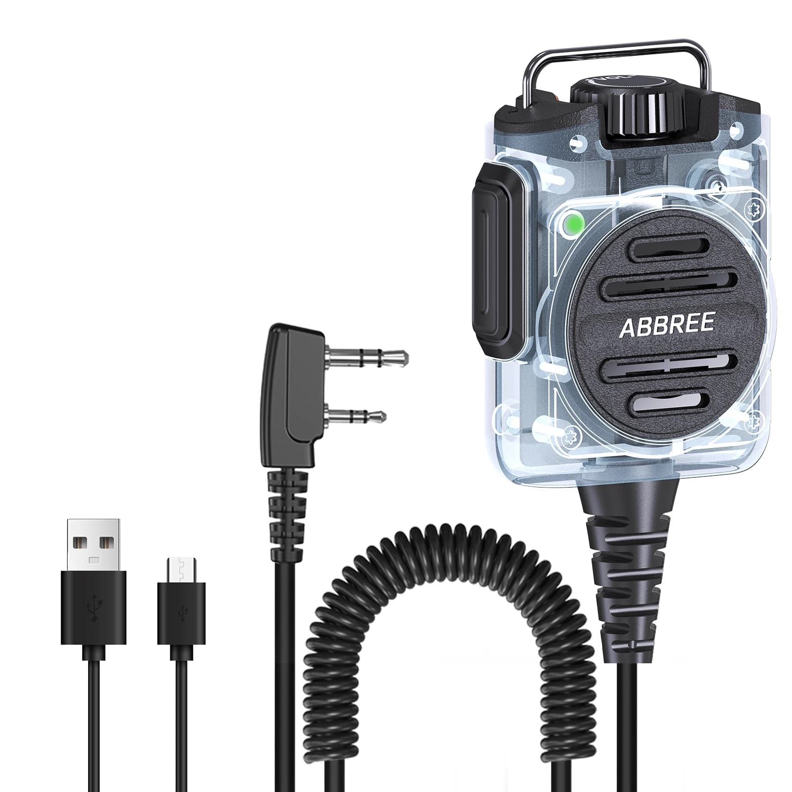 Microphone-haut-parleur rechargeable ABBREE AR-158, volume réglable, compatible avec les radios Baof