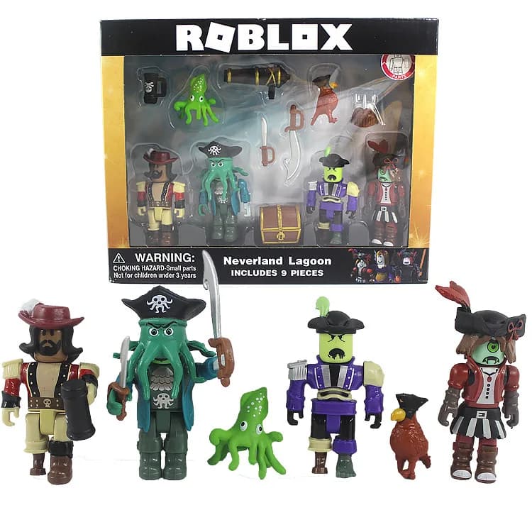 Figurines de pirates Roblox Neverland Lagoon, 2.5-3 pouces, avec 9 accessoires, jouet de collection,