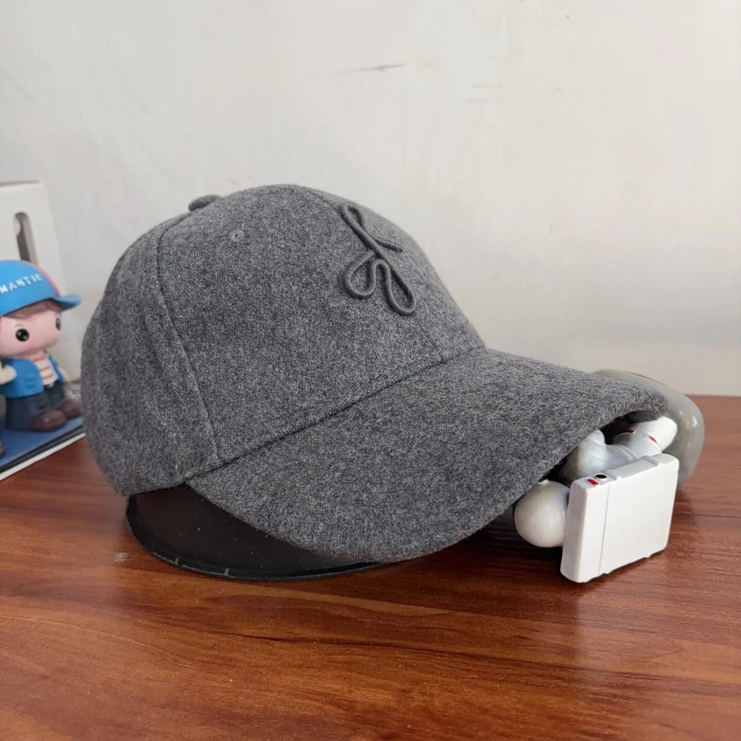 Casquette de baseball unisexe en laine monogrammée, style britannique, pour activités de plein air, 