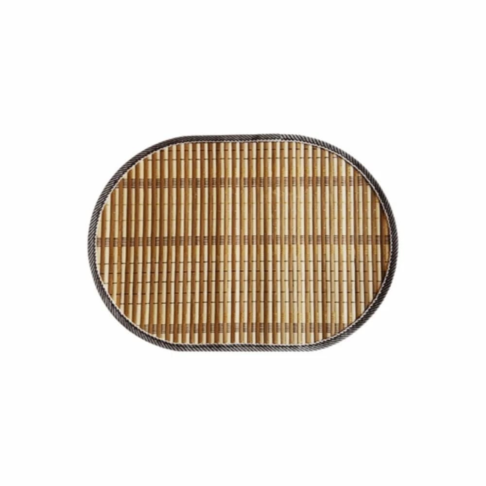 Napperons de table en bambou naturel, résistants à la chaleur, antidérapants, avec bordure rustique,