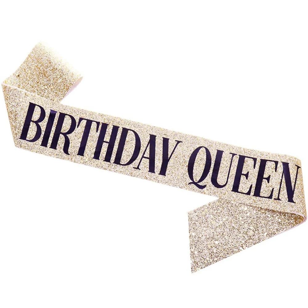 Ceinture de cérémonie à paillettes, 1 pièce, sangle de fête d'anniversaire reine, ruban à paillettes