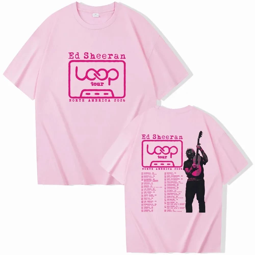 Ed Sheeran Loop – T-shirt Merch pour hommes et femmes, surdimensionné, col rond, manches courtes, St