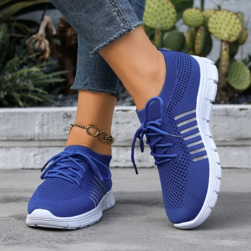 Baskets pour femmes à bout rond, à enfiler, avec empeigne texturée effet tressé, à lacets, chaussure